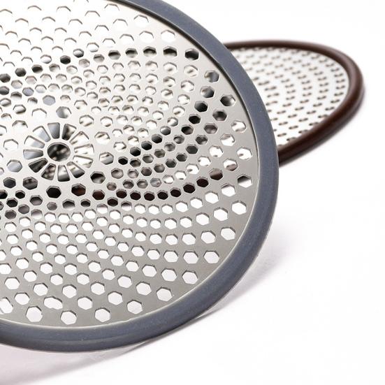 Stainless Steel Floor Drain Filter Hair Catcher with Silicone Ring Rust-Resistant Bathroom Sink Strainer Shower