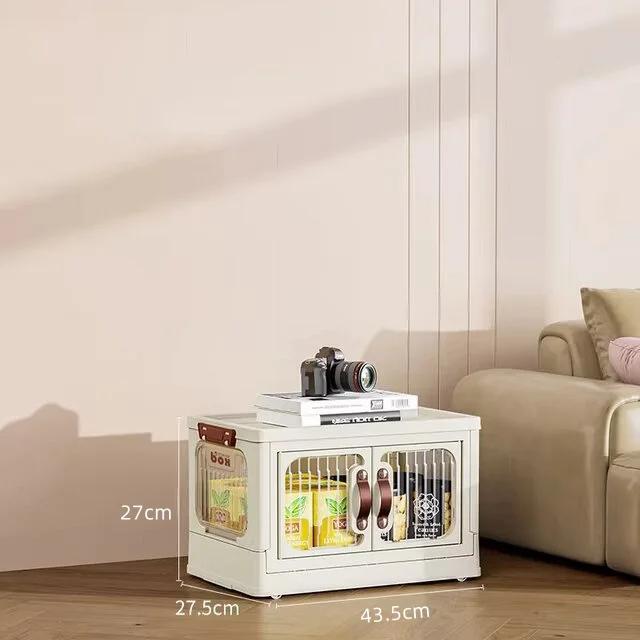 

Складной шкаф для хранения большой емкости, многослойный, для хранения закусок, игрушек, одежды, штабелируемый ящик для хранения, двухдверные контейнеры для хранения