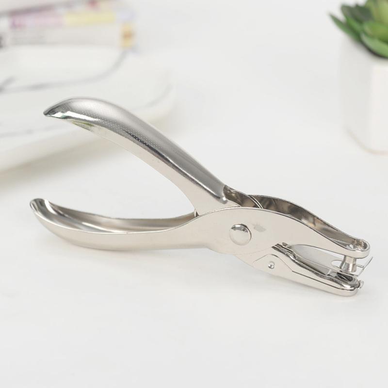Metal Punch Pliers Single-hole 6mm Hole Puncher 1-8 Pages One-handed Punching Mark Tool