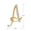 [HS]1Pc Fashion Rhinestone 26 English Letters Pin Golden Color Brooch Women Personality Clothing Accessory Trendy Gift