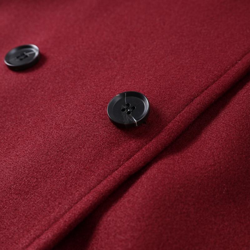 Women's Fashion Double Breasted Lapel Thicken Long Coat Pockets Long Sleeves Overcoat Winter Loose High Street Outwear