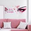 Purple Eyes Butterfly English Slogan Self Adhesive Wall Sticker for Living Room Background Decor