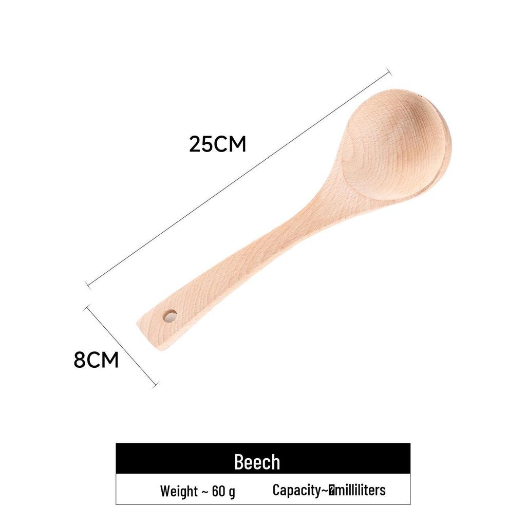 Beech Wood Long Handle Cooking Spatula Set - Unpainted & Unwaxed, Includes Large Porridge & Oil Spoon, Ideal Household Gift