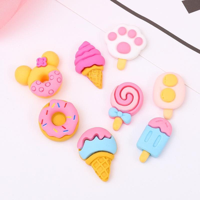 Simulation Ice Cream Cake, Sweet Donut DIY Resin Ornament, Hair Accessories, Phone Case Sticker