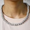 50pcs White 10mm Rhinestone-Encrusted Polymer Clay Beads for DIY Bracelets & Necklace Decorations - Sparkling Round Craft Beads