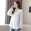 Lace Lace Lapel White Shirt Women's Long-sleeved Spring Shirt Chic and Beautiful Temperament Pure Cotton Top