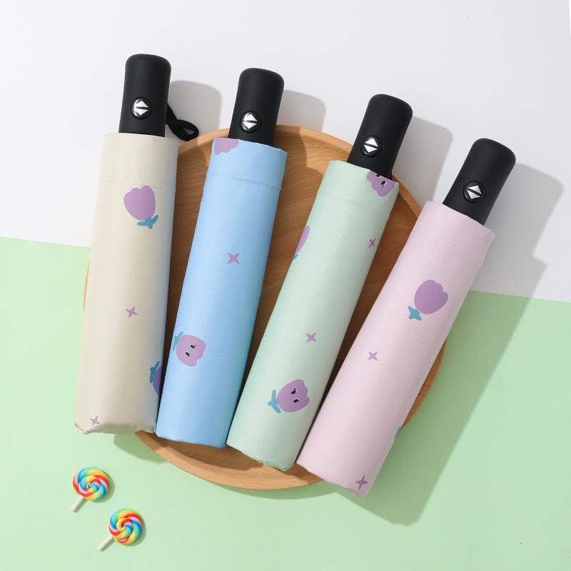 Women's Folding Sun & Rain Umbrella with UV Protection and Logo