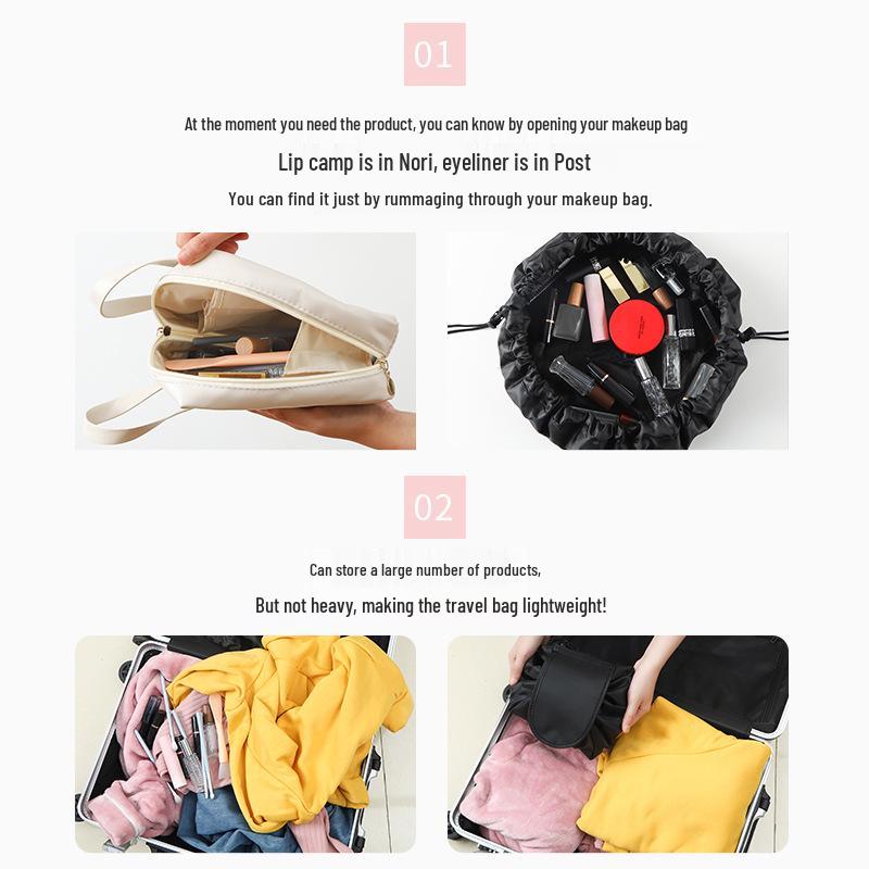 2025 Women's Large-Capacity Drawstring Makeup Bag: New Portable Cosmetics Storage for Outings
