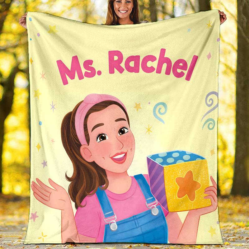 1pc Ms Rachel2 Theme Blanket - Digital Print, Polyester, Cozy for All Seasons, Perfect for Outdoor, Camping, and Travel