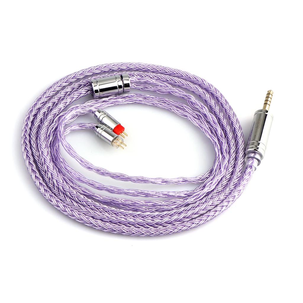 Tripowin Zonie 16 Core Silver Plated Kabel SPCHIFI Upgrade sluchátek a (4,4 mm-0,78 mm2pinový, levandulová)