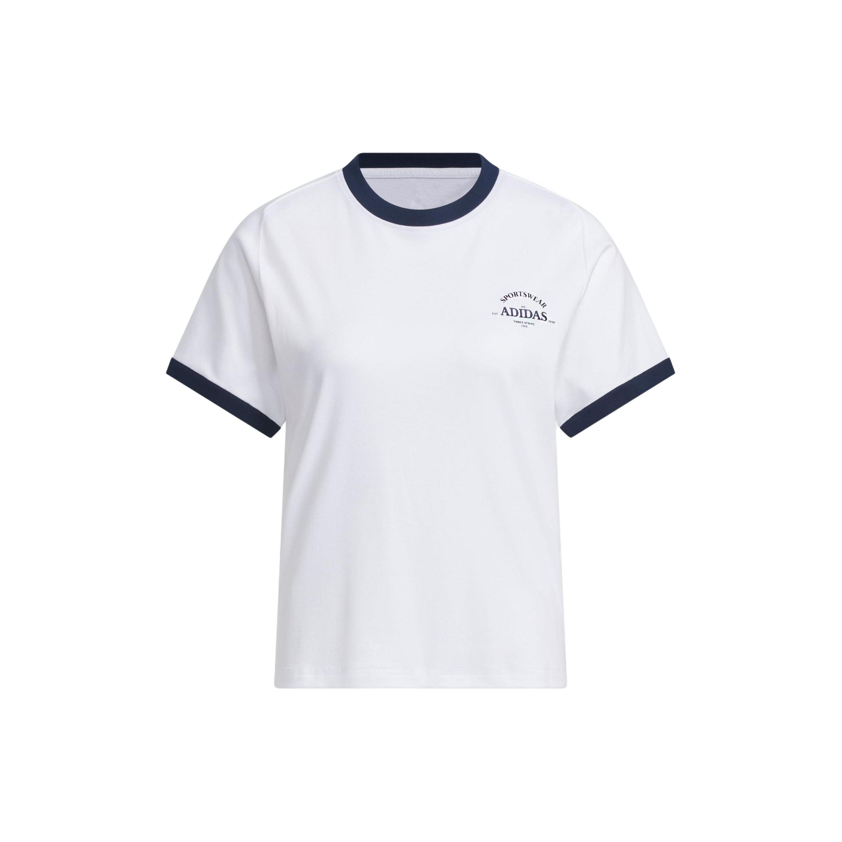 (WMNS) adidas Verbiage T-Shirt Asia Sizing  White Black  Women s JC8708 L