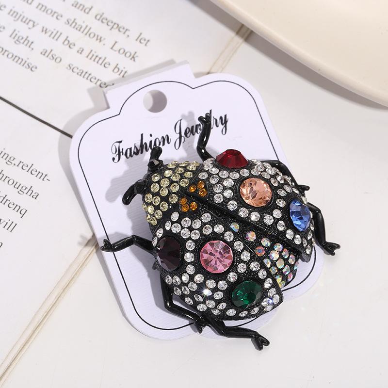 SKEDS Fashion Cute Ladybug Rhinestone Brooches For Women's Men's Clothing Insect Metal Enamel Pins Banquet Brooch Jewelry Gift