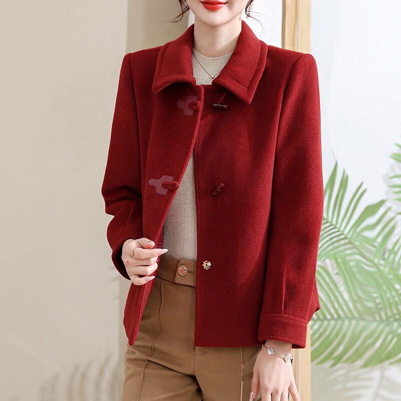 Xuexi Women's Petite Autumn Wool Blend Short Coat