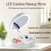 Portable LED Double-Sided Makeup Mirror with Lighted Folding Stand