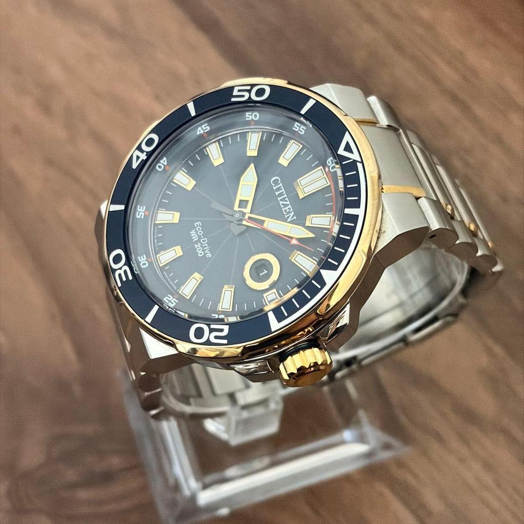 Б/у CITIZEN Endeavor AW1424-62L Eco Drive Дайверские 200м Зарубежная модель Хорошее состояние с коробкой и дополнительными звеньями Citizen