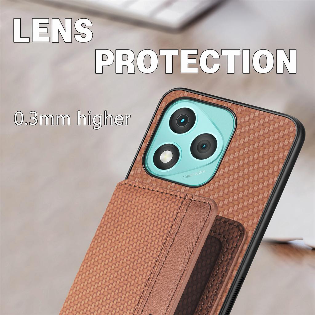 Für Honor 400 Lite 5G Hülle RFID-Blockierung Kohlefaserleder Handy-Rückseite mit Kartenhalter