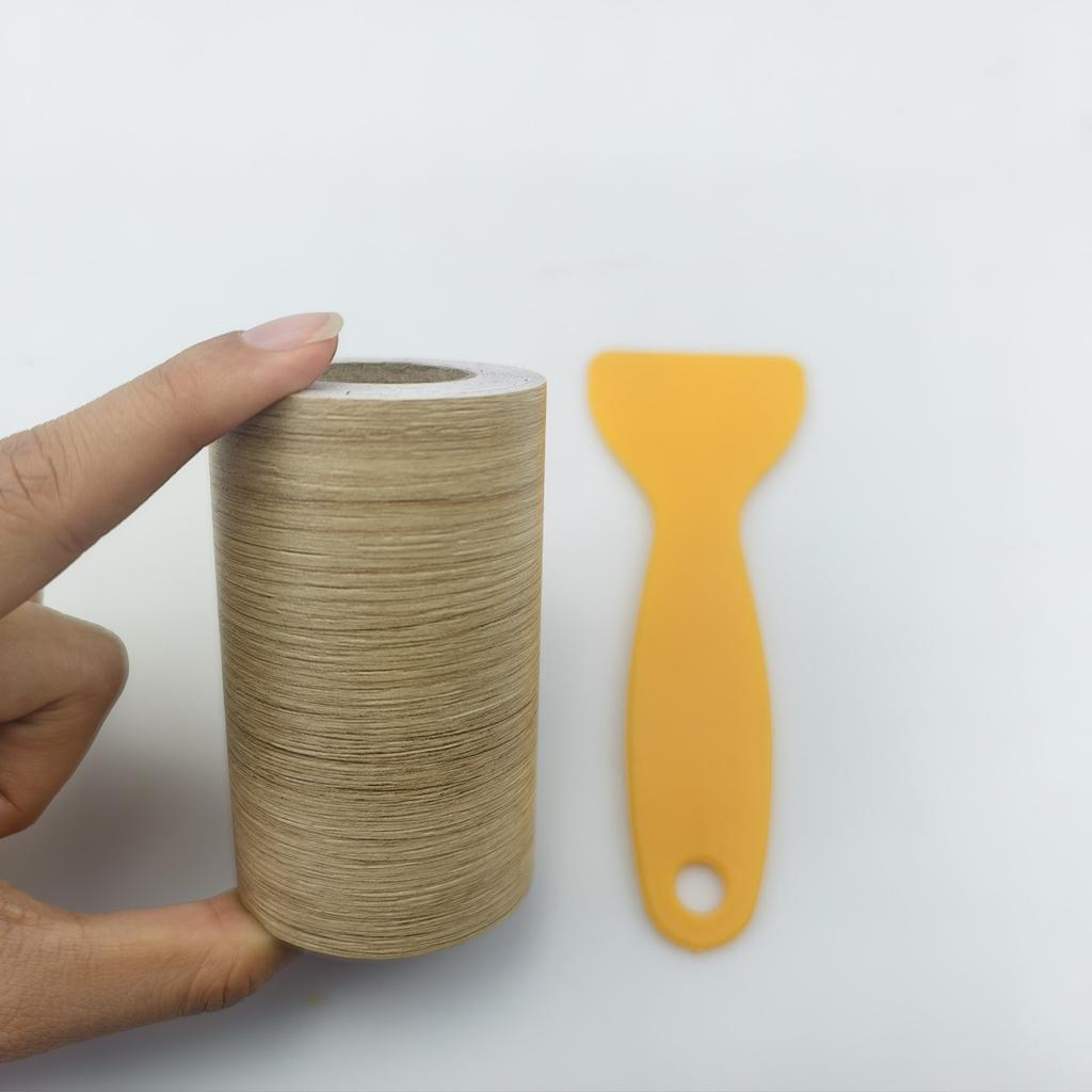 1PC 5mX8cm Wood Grain Skirting Line Wall Sticker, Self-Adhesive Wallpaper Border | Cuttable, for Home Decorations