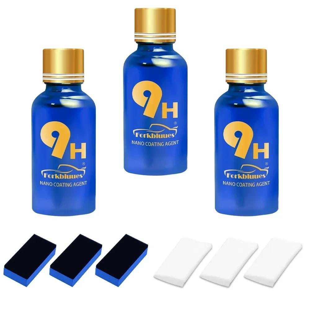 3PCS 9H Car Liquid Ceramic Coat Super Hydrophobic Glass Coating Set Polysiloxane and Nano Materials Ceramics for Cars