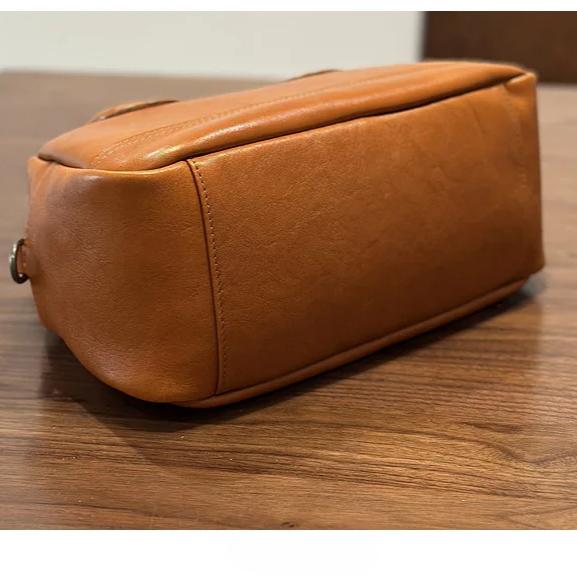 Johnature Simple Solid Color Soft Cowhide Handbag Retro Genuine Leather Shell Bag Versatile Shoulder Bags