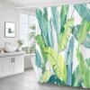 Tropical Plants Green Leaf 3D Printing Shower Curtain Polyester Waterproof Bathroom Curtain Home Decoration Curtain With Hook