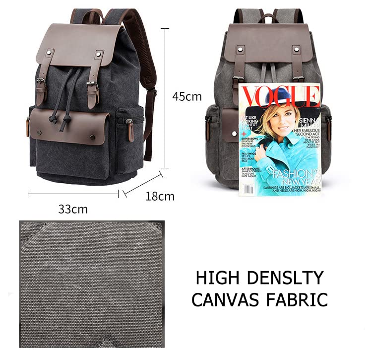 LeafIn Business Square Canvas Backpack with Large Perfect for Business and Men's Backpack, Handles, Capacity, School, Commuting, Trips,