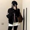 Manteau d'automne Hiver pour Femme Tricoté Manches Longues Assemblage Veste en Coton Parka Sport Loisir Femme Haut Court Vêtement d'Extérieur