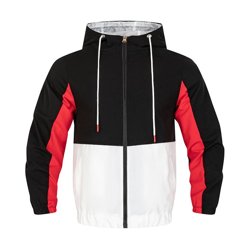 Men's Color Matching Coat Flight Suit Spring and Autumn Hooded Jacket Casual Fashion Men's Jacket