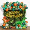 154 Pièces Décorations de Ballons Thème Animaux de la Jungle, Tyrannosaure Rex Anniversaire Décoration de Scène Extérieure Commémoration d'Anniversaire
