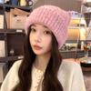 Japanese  Style Cat Ears Pullover Hat Solid Color Women Beanie Hat Woolen Knitted Hat  Ladies