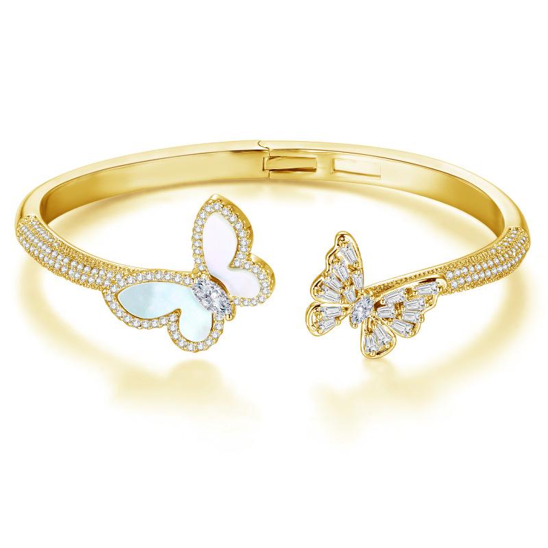Zircon Fritillary Butterfly Niche Open Bracelet Fashion Versatile Cold Wind Bracelet Light Luxury High-end Jewelry