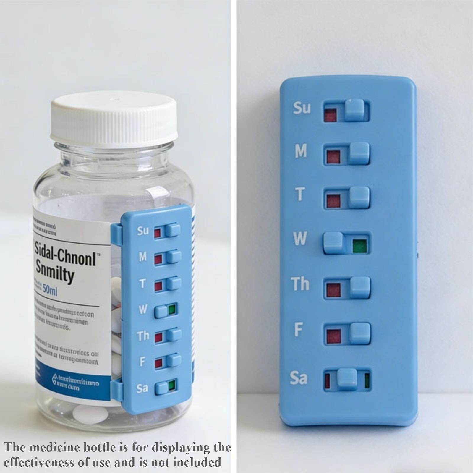 

2026 New Reusable Medication Reminder Recorder,Medication Memory Aid for Daily Reminders and Management,for Various Pill Bottles синий