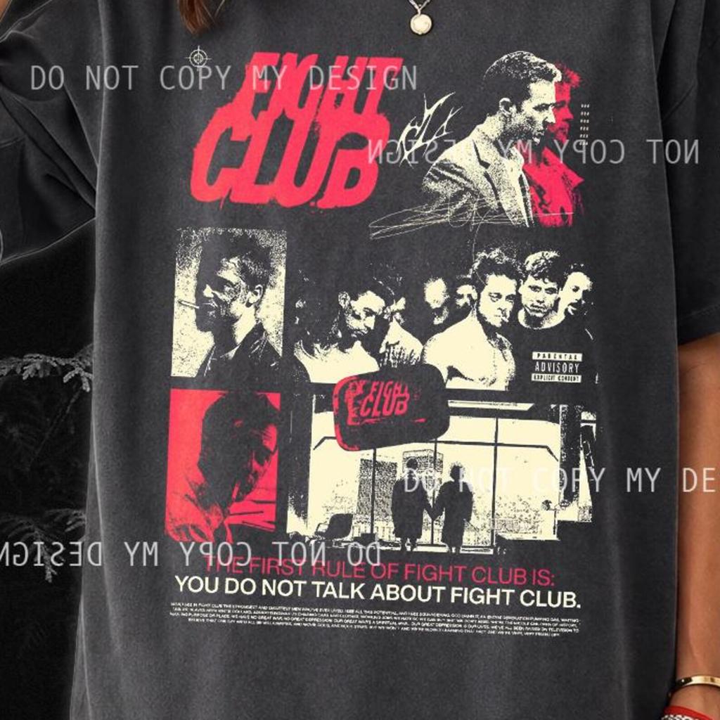 T-shirt Poster Film Fight Club: T-shirt Grafica Retro, Abbigliamento Film Anni '90 - Maglietta Tyler Durden