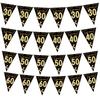 Black Gold Bunting Birthday Party Triangle Pennant Decoration Photography Props for Adult Teen Birthday Party Decoration