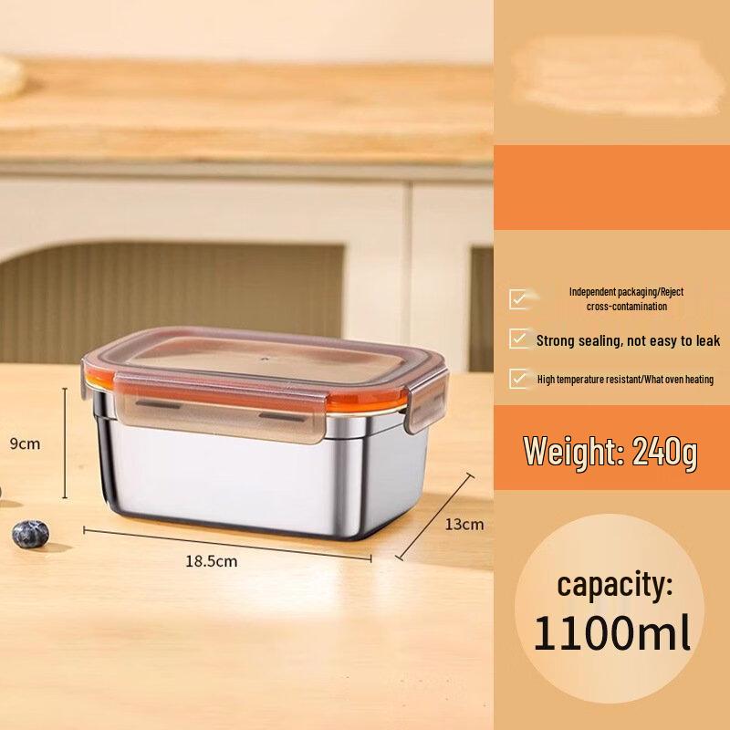 Shangqi 304 Stainless Steel Rectangular Food Container