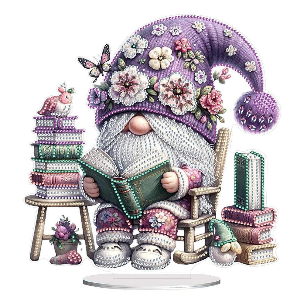 Gnome Double Sided Effect Desktop Diamond Art Kits 5D DIY Diamond Art Tabletop Decorations Diamond Painting Desktop Decorations