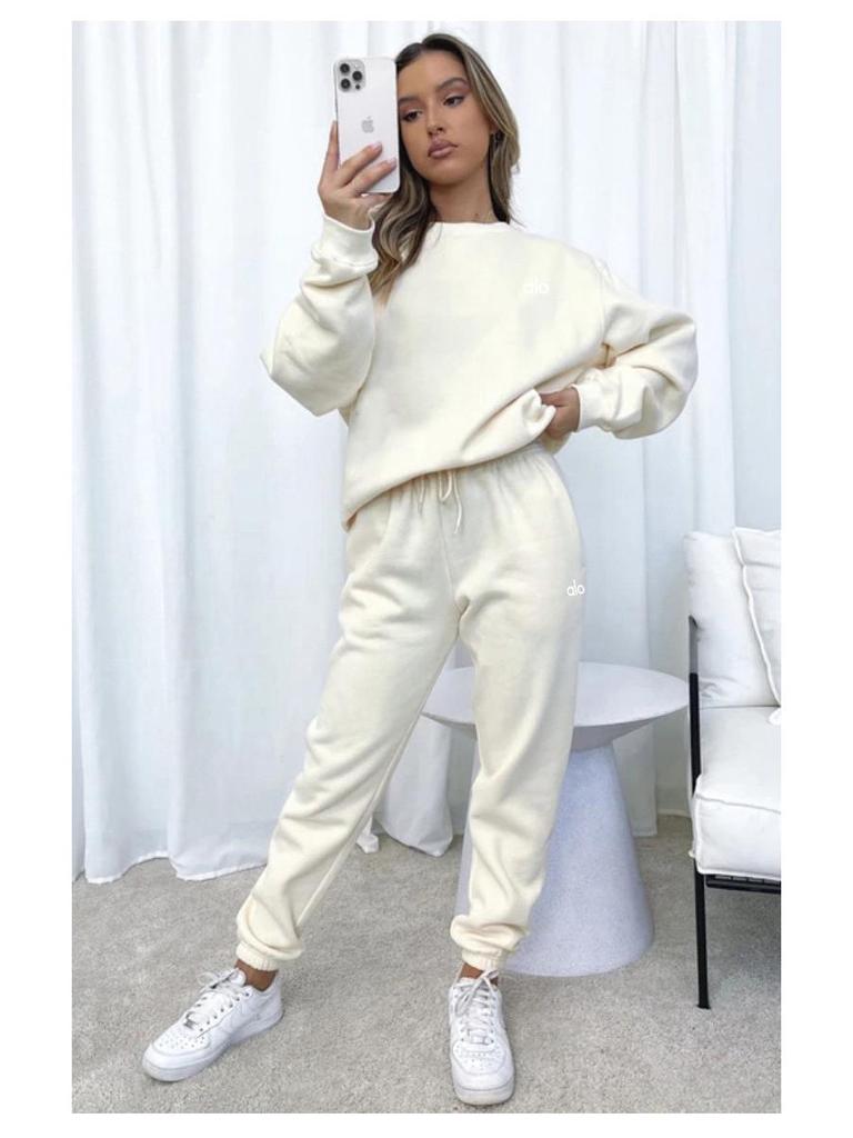 Women's Autumn/Winter Casual Printed Hoodie & Long Pants Set - European & American Style