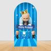 Šťastné narozeniny Boss Baby Oblouk Pozadí Kryt Klučičí Narozeniny Miminkovská Oslava Dekorace Fotografické Pozadí Rekvizity