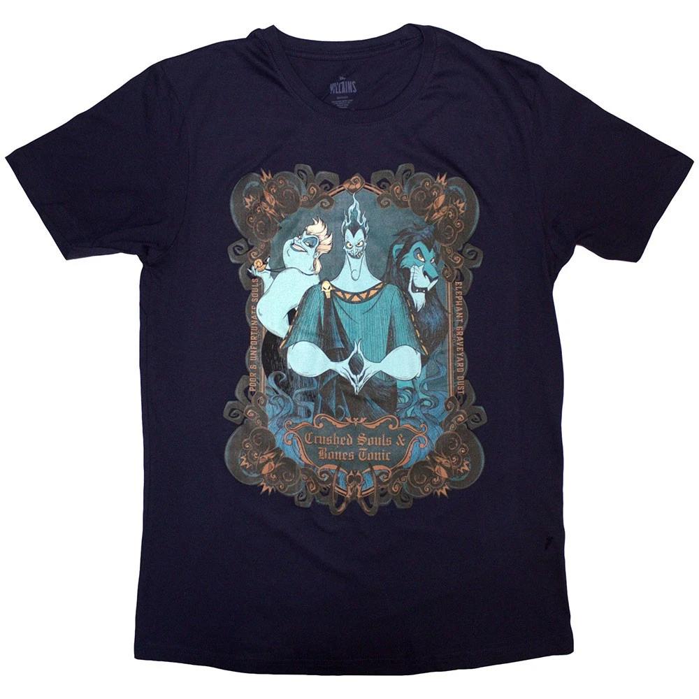 Disney Unisex T-Shirt: Villains Crushed Souls (Navy Blue) (Large) XL