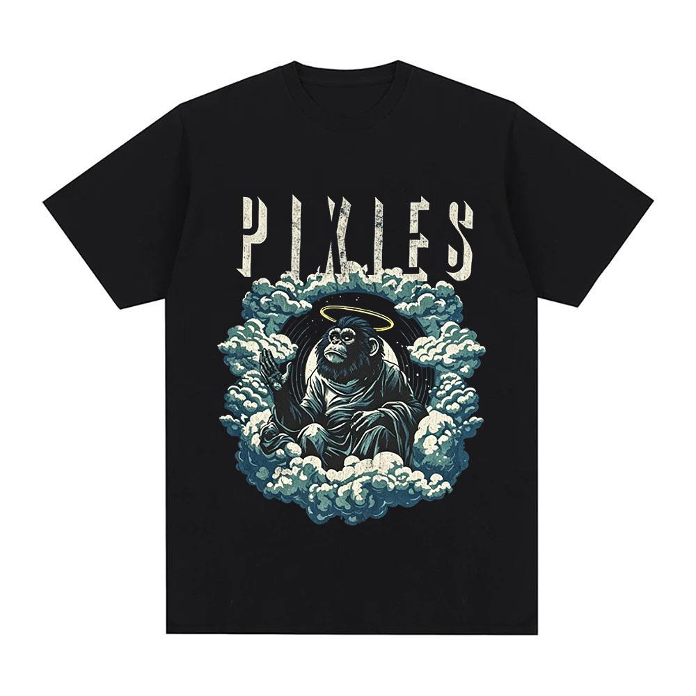 Pixies Graphic T-shirt Stardust Monkey Gone To Heaven Graphic Print Tee Unisex Casual Cotton Tops Summer Daily Wear XS