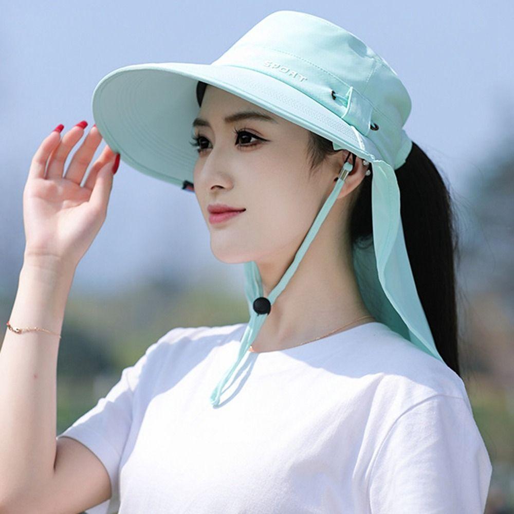 Wide Brim Face Mask Hat Sun Protection Mountaineering Hat Lightweight Outdoor Sun Cap  Outdoor