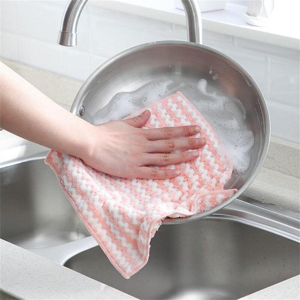Absorbent Cloth Cleaning Rag Dishwashing Towel Washcloths Cleaning Supplies
