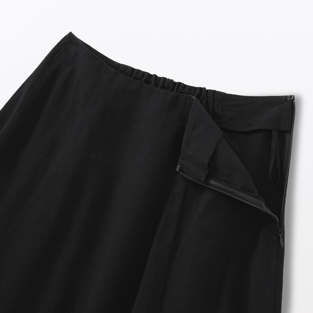 MUJI Women's Cool Flare Skirt, BE1VTA5S, Black, Size S