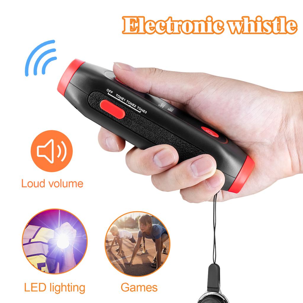 Elektronische Pfeife Handheld Elektrische Pfeife mit Lanyard SOS-Licht Taschenlampe für Schiedsrichter Sportunterricht. Lehrer