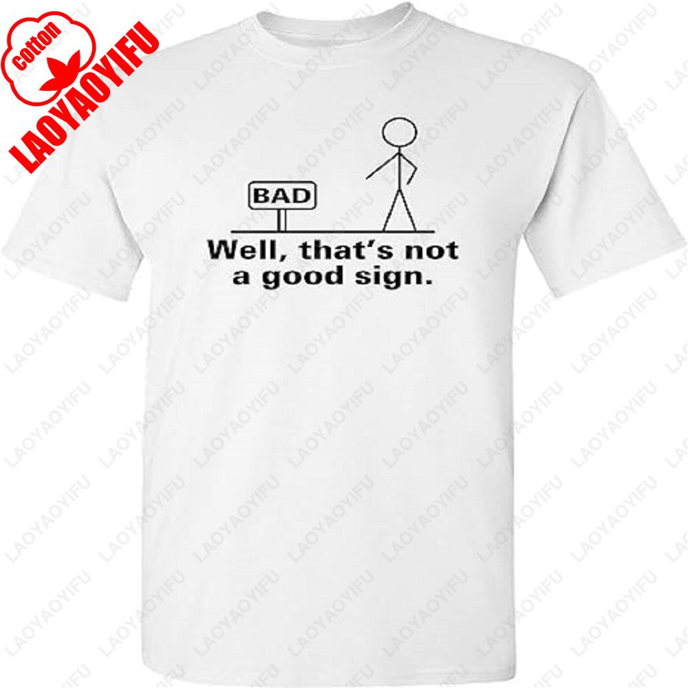 Das ist kein gutes Zeichen Herren Grafik T-Shirt Witz Neuheit Sarkastisch Lustig Klassischer Stil T-Shirt Unisex Mode Streetwear Druck Oberteile