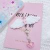Plush Wing Heart Charm Pendant Chain Hanging Decoration for Keys Bag Purse