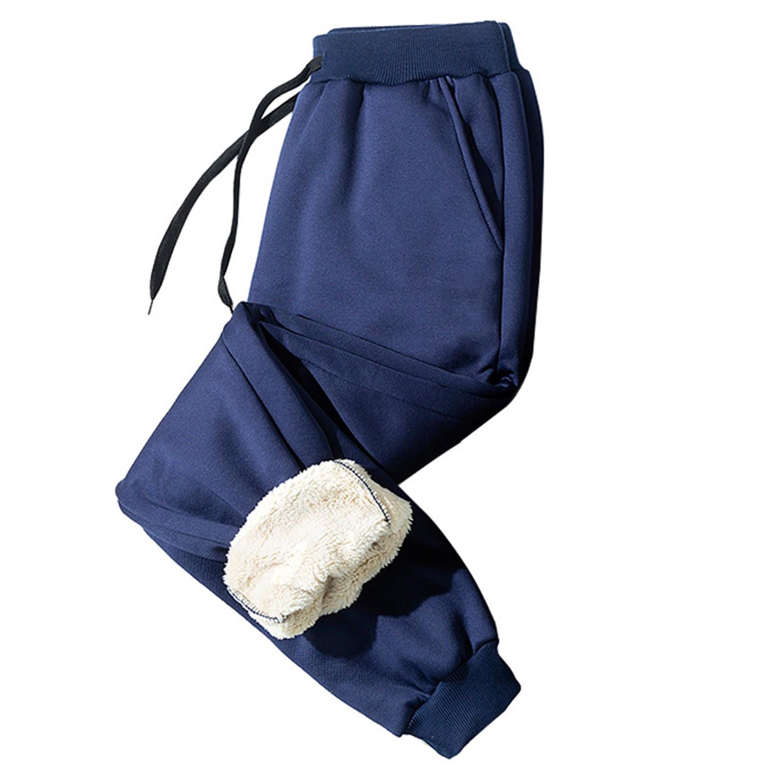 

Штаны из овечьего флиса Мужские повседневные брюки Зимние спортивные брюки Мужские брюки больших размеров Мужские брюки-мешковатые корсетные спортивные штаны XL тёмно-синий