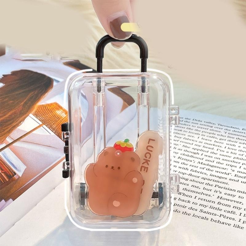 Dollhouse Miniature Luggage Suitcase Storage Trolley Case Travel Holiday Toy Candy Box Handbag Model for Dolls Accessory