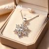 925 Sterling Silver Fashion Temperament Snowflake Zircon Pendant Necklace Birthday Party Anniversary Gift Ladies Jewelry