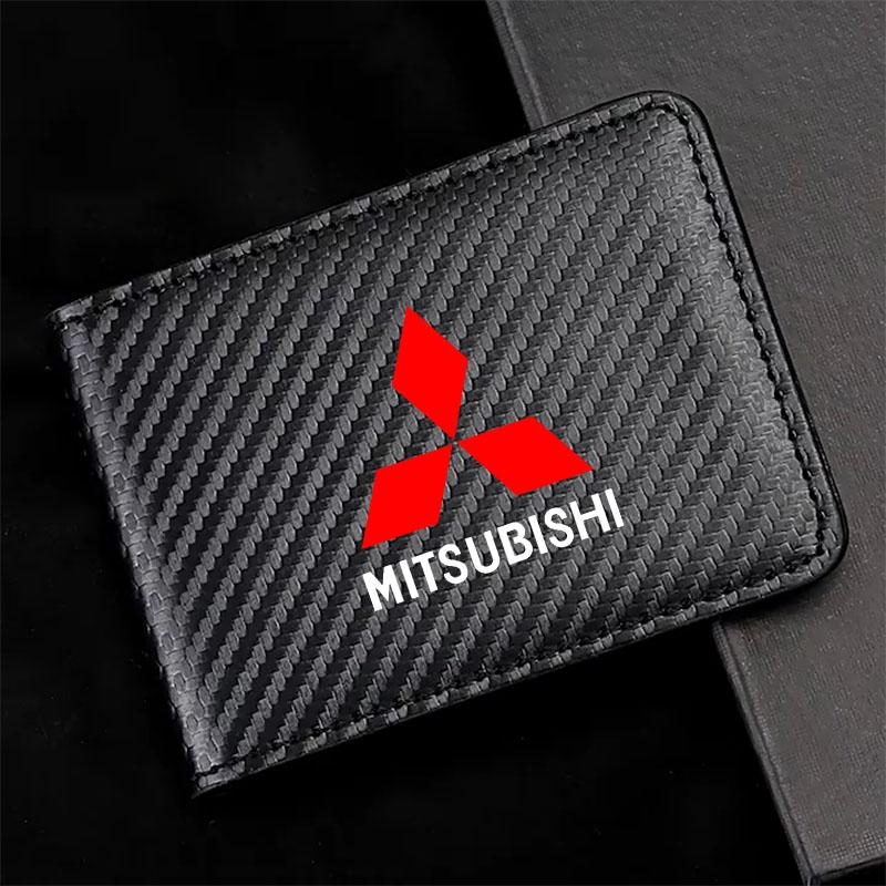 Car Driver License Holder Card Bag Folder Wallet for Mitsubishi Pajero Sport Eclipse Cross L200 Colt Delica Ralliart Triton Car