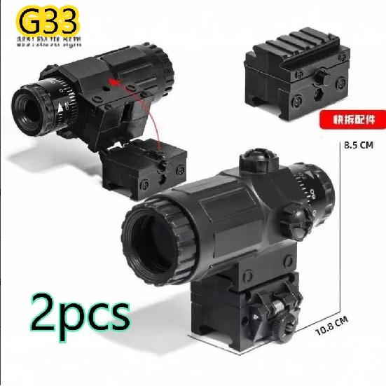 2026 G33/G34 Flip To Side Magnifier Optical Scope Universal 20-22mm Rail Mount Optical Accessory